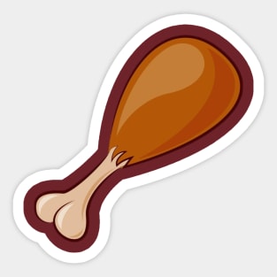 Chicken Leg Cartoon Design Sticker